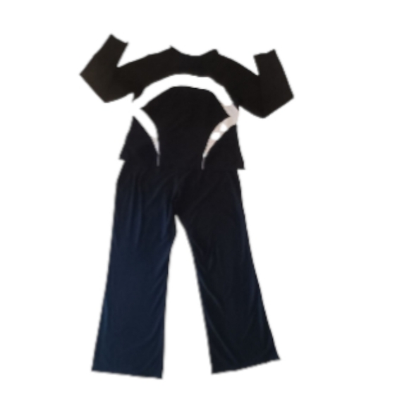 Xersion Women's Black White  Track Suit Yoga Wide Leg 3 Piece Set Size 1X - Picture 2 of 15